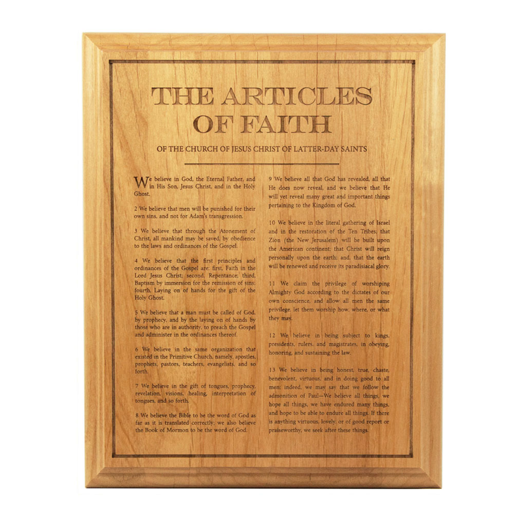 Articles of Faith Wood Plaque - LDP-PLQ400