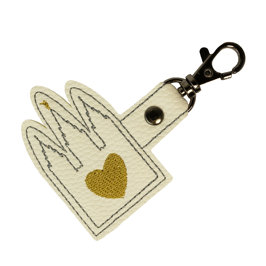 Stitched Temple Keychain - White - BF-LDP-TEMPKEY-WHT