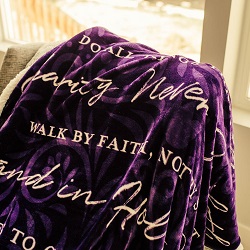 Words of Faith Sherpa Fleece Throw Blanket lds blanket, mormon blanket, lds gift, lds gifts, comfy blanket