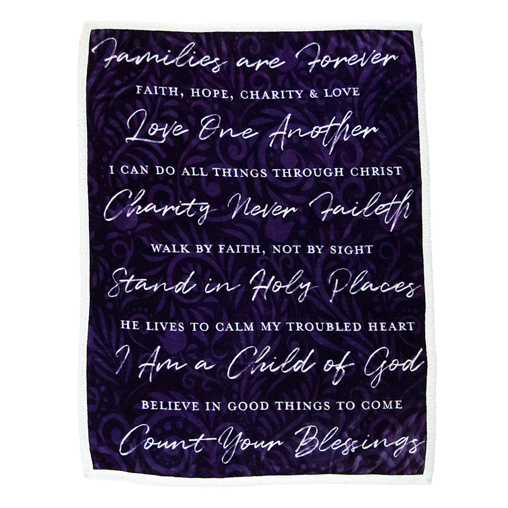 Words of Faith Sherpa Fleece Throw Blanket - LDP-BLANK-WOF