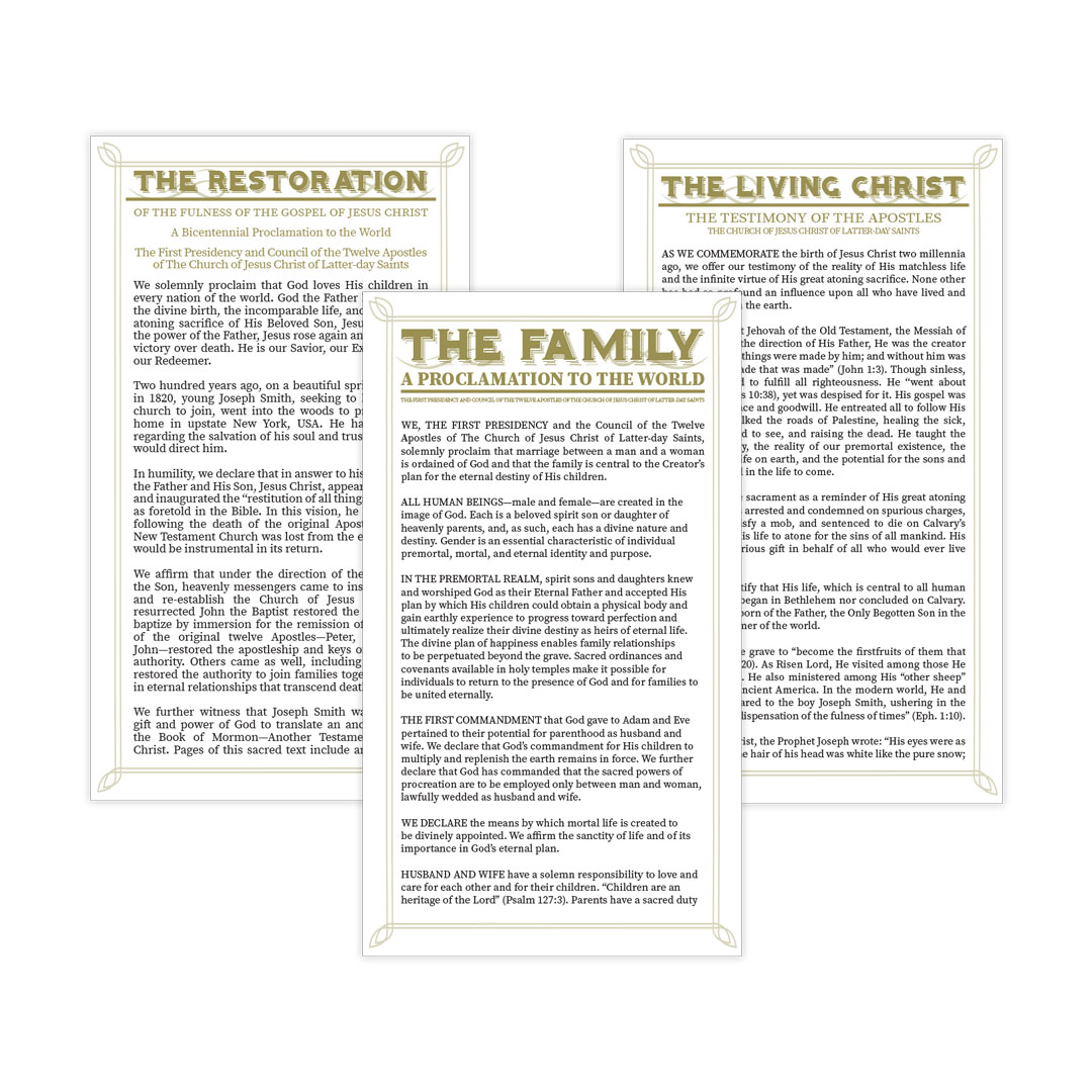 Church Proclamation Bookmark Set - LDP-BKMKS-326-327-342