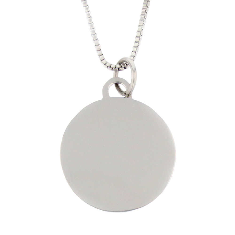 Customizable Circle Pendant Necklace - Silver - LDP-CPN05