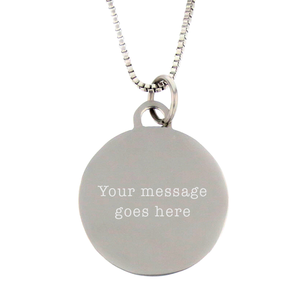 Customizable Circle Pendant Necklace - Silver - LDP-CPN05