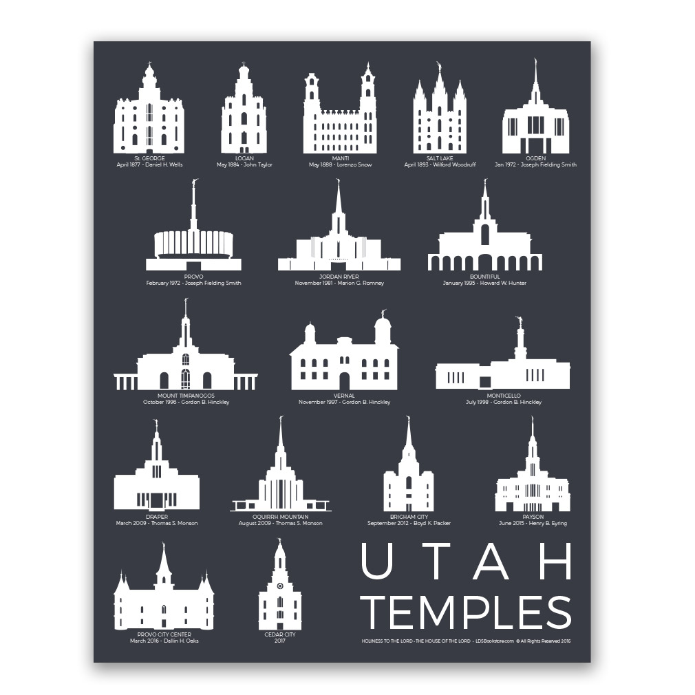 Utah Temples Poster - 5 Designs - LDP-TPSTUT