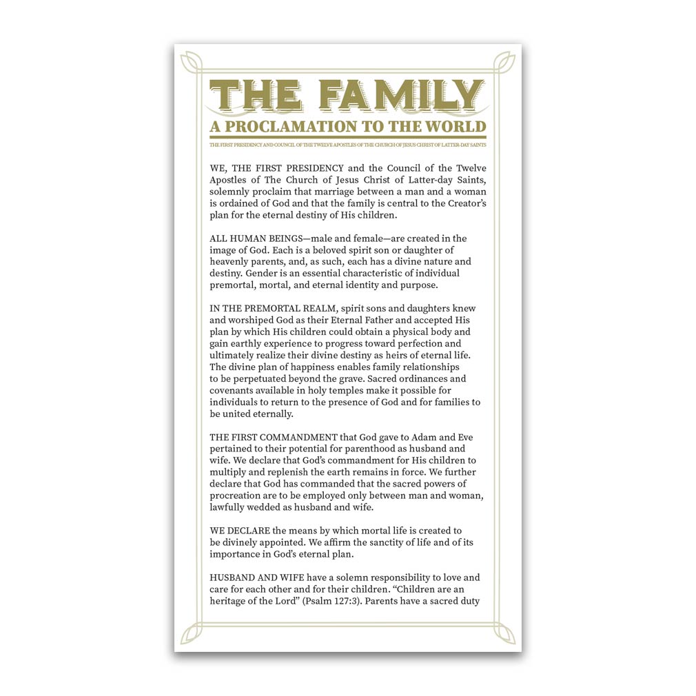 Family Proclamation Bookmark - LDP-BKMK327