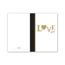 Gold Love You Valentines Day Card - Digital Download 