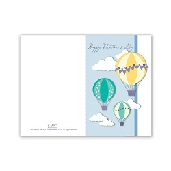 Hot Air Ballons Valentines Day Card - Digital Download 