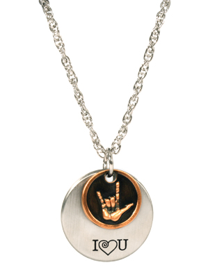 I Love You American Sign Language 2-Piece Necklace - RM-JNL067