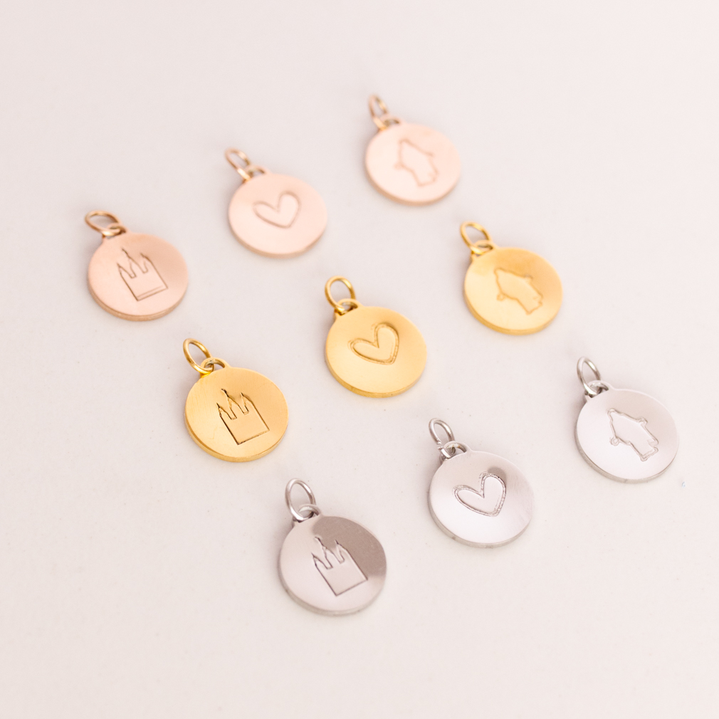 Stamped Temple Charm Necklace - LDP-TEMP-STAMP