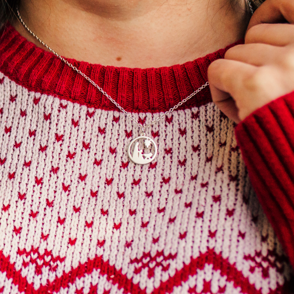 Silver Nativity Charm Necklace - DBS-MC11S