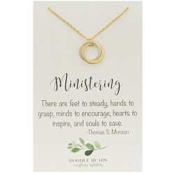 Ministering Double Ring Necklace ministering aids, ministering cards, ministering gift