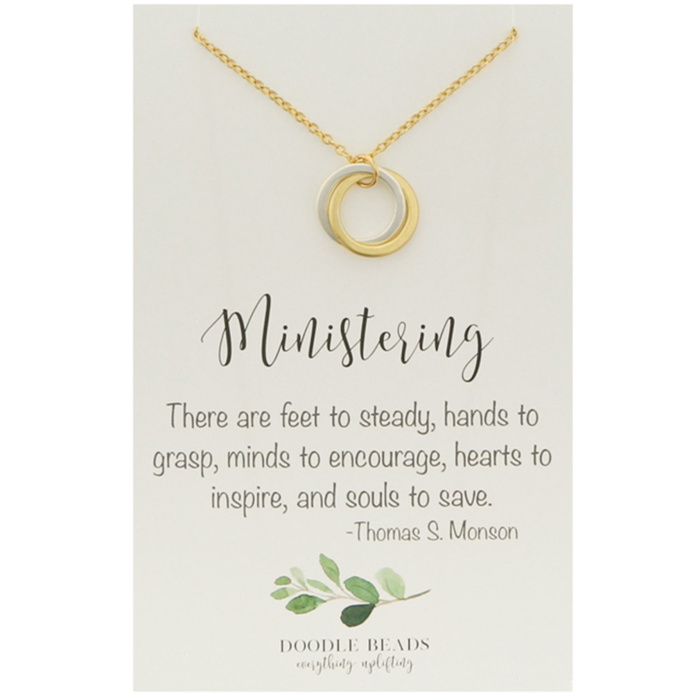 Ministering Double Ring Necklace - DBS-MJ224G