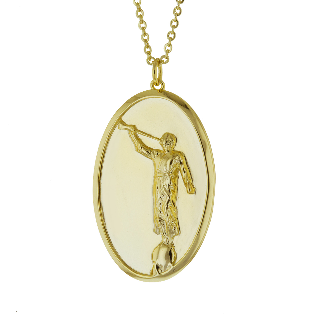 Angel Moroni Pendant Necklace - Silver/Gold - LDP-MORONI-PEN