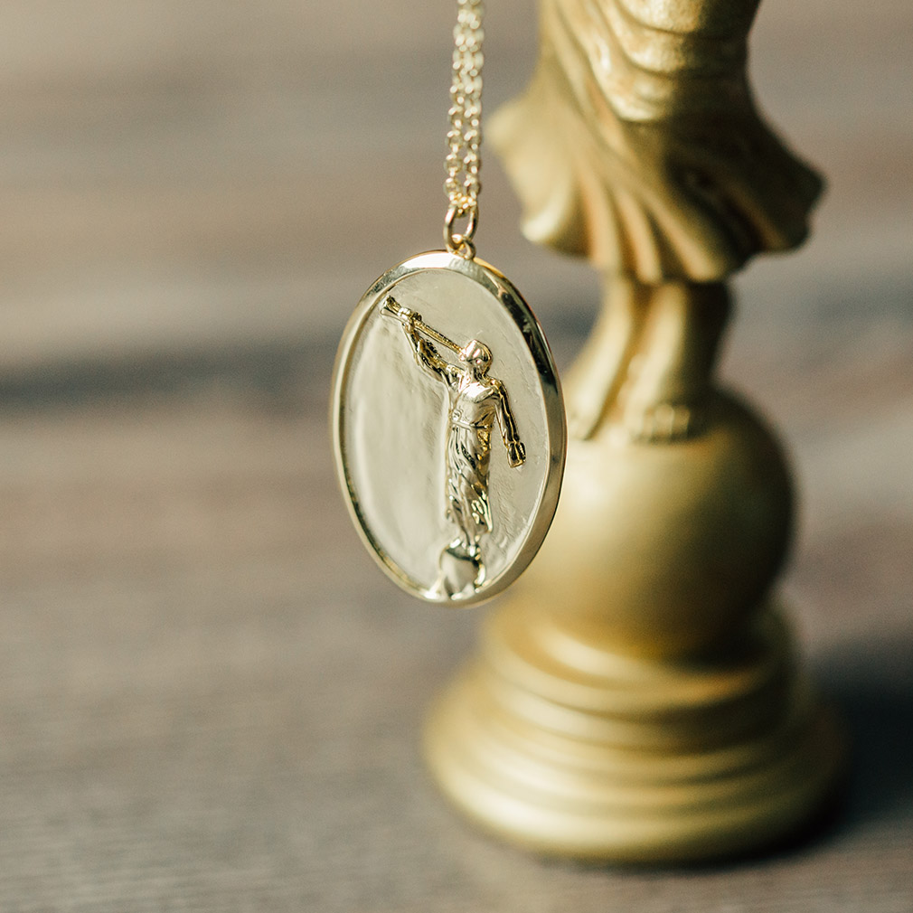 Angel Moroni Pendant Necklace - Silver/Gold - LDP-MORONI-PEN