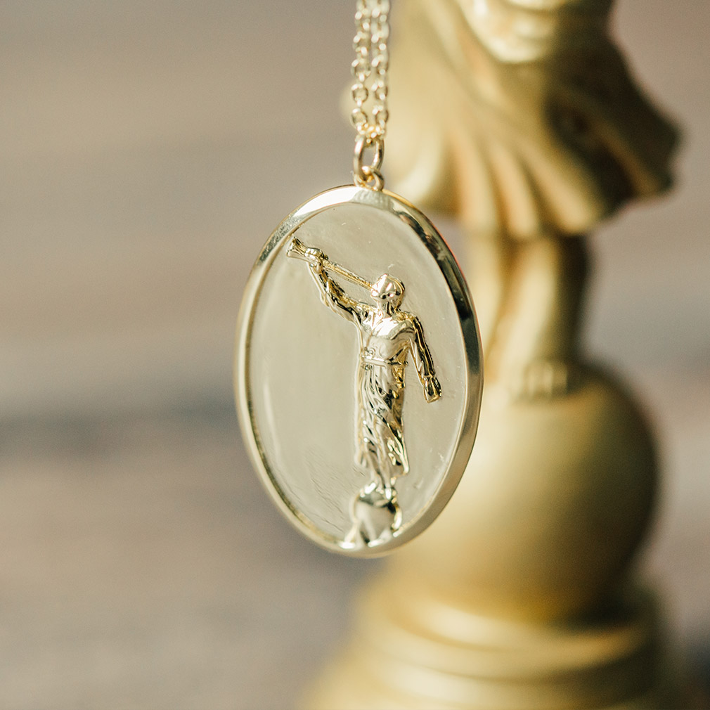 Angel Moroni Pendant Necklace - Silver/Gold - LDP-MORONI-PEN