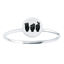 ASL CTR Disc Ring american sign language ring, american sign language ctr, american sign language ctr ring, asl, asl ring, asl ctr ring