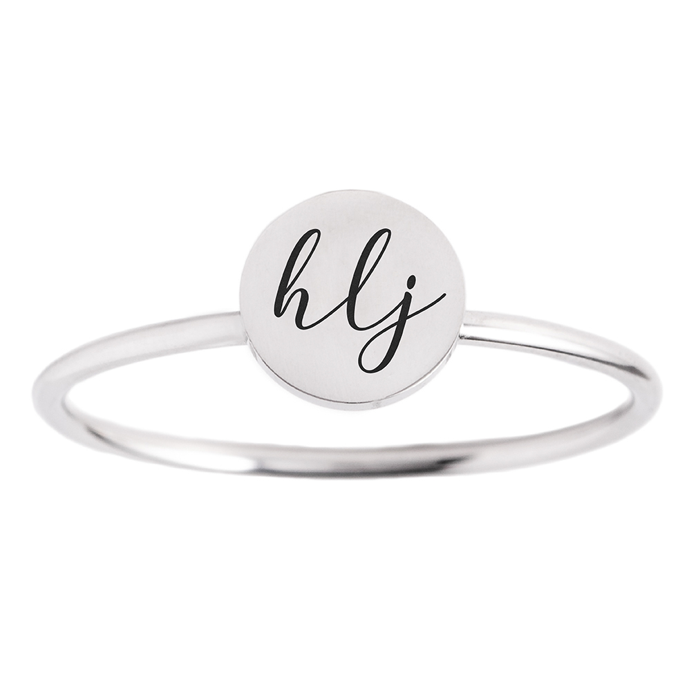 Spanish Cursive CTR Disc Ring - LDP-DR-SP2