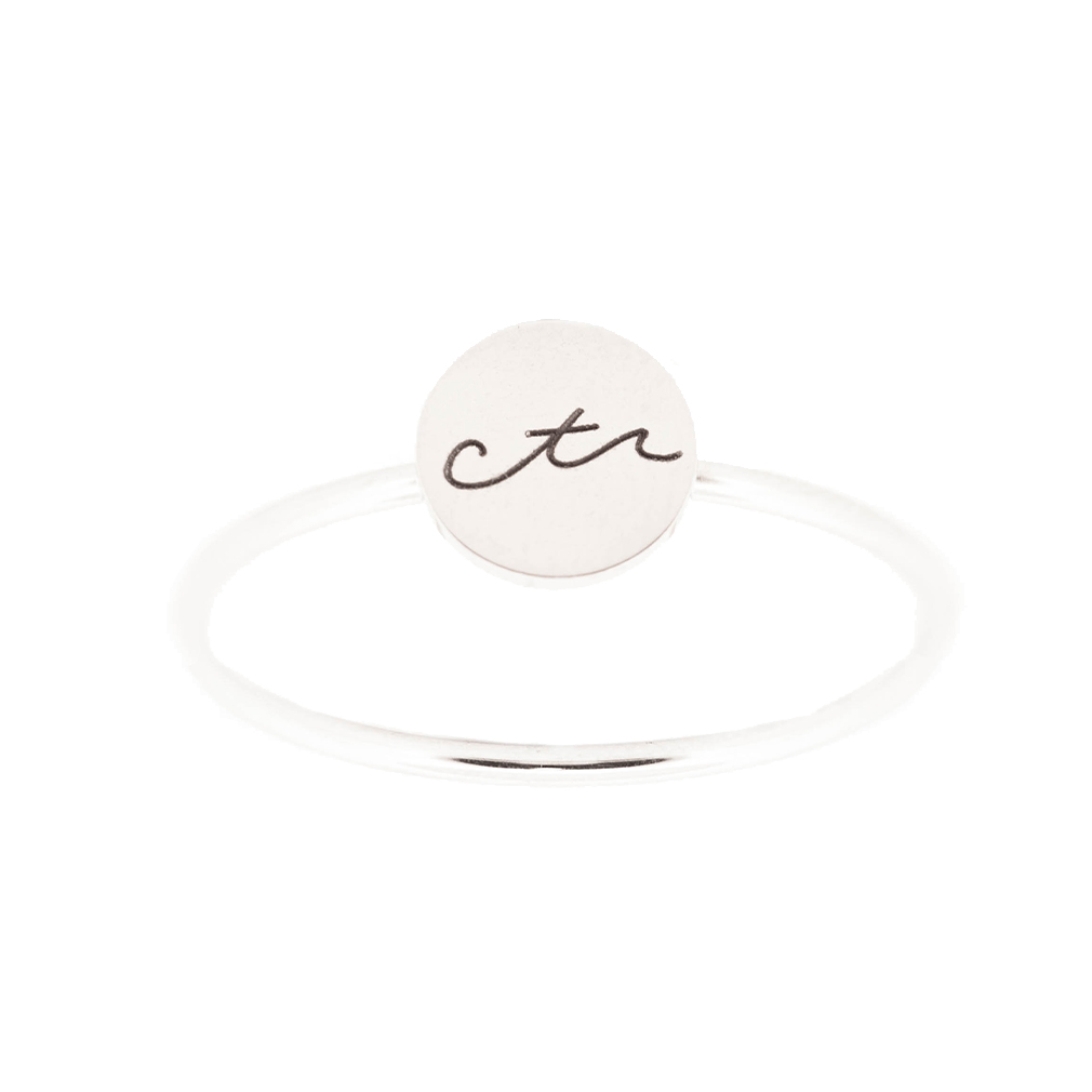 Cursive CTR Disc Ring - LDP-DR-CTR-CRSV
