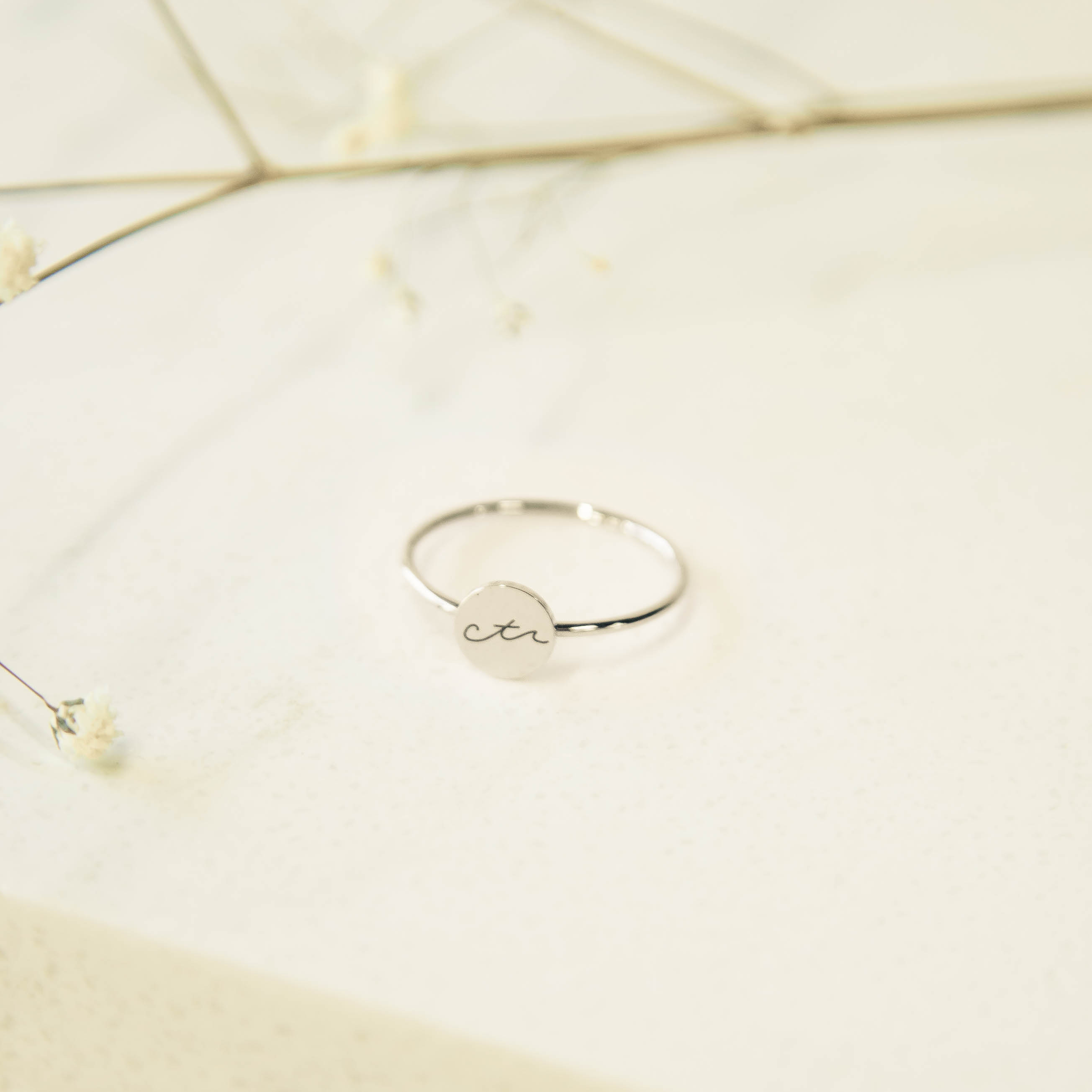 Cursive CTR Disc Ring - LDP-DR-CTR-CRSV