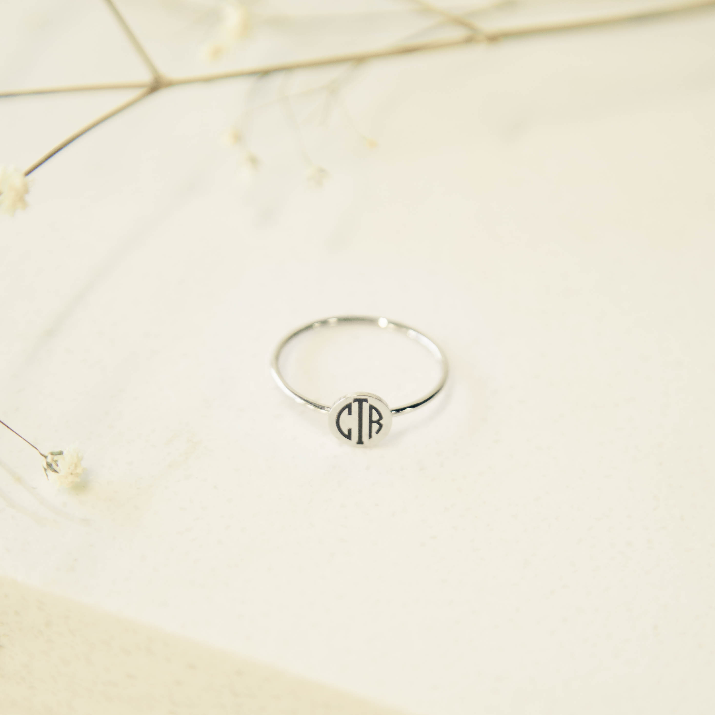 Monogram CTR Disc Ring - LDP-DR-CTR-MONO