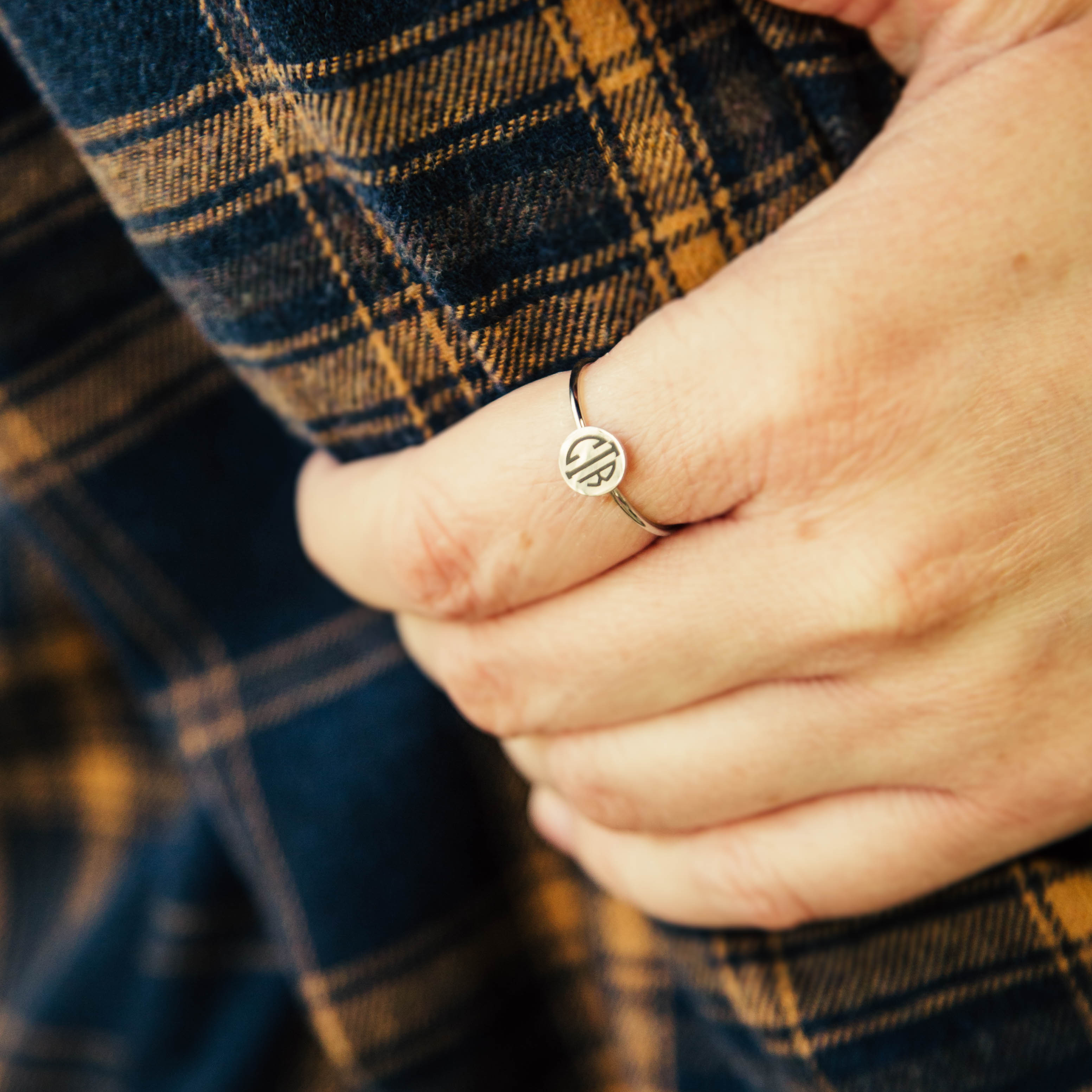 Monogram CTR Disc Ring - LDP-DR-CTR-MONO