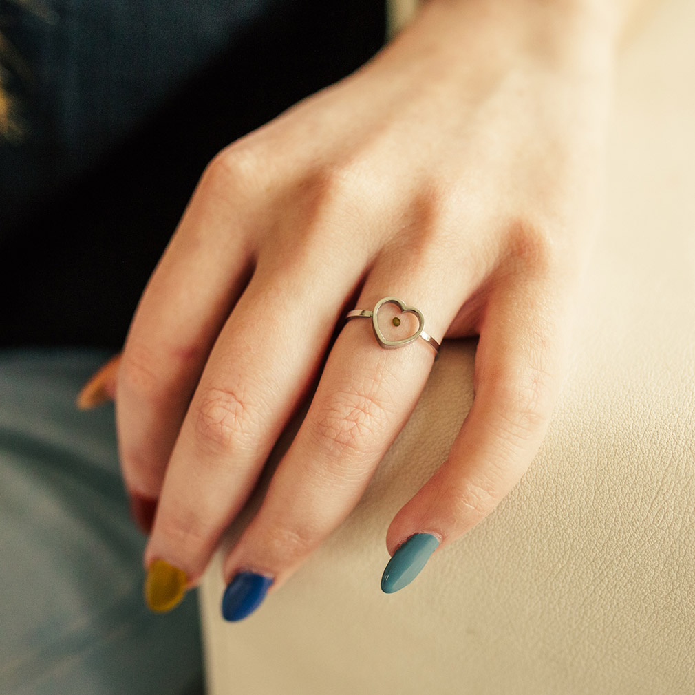 Heart Mustard Seed Ring - LDP-MSR-HRT