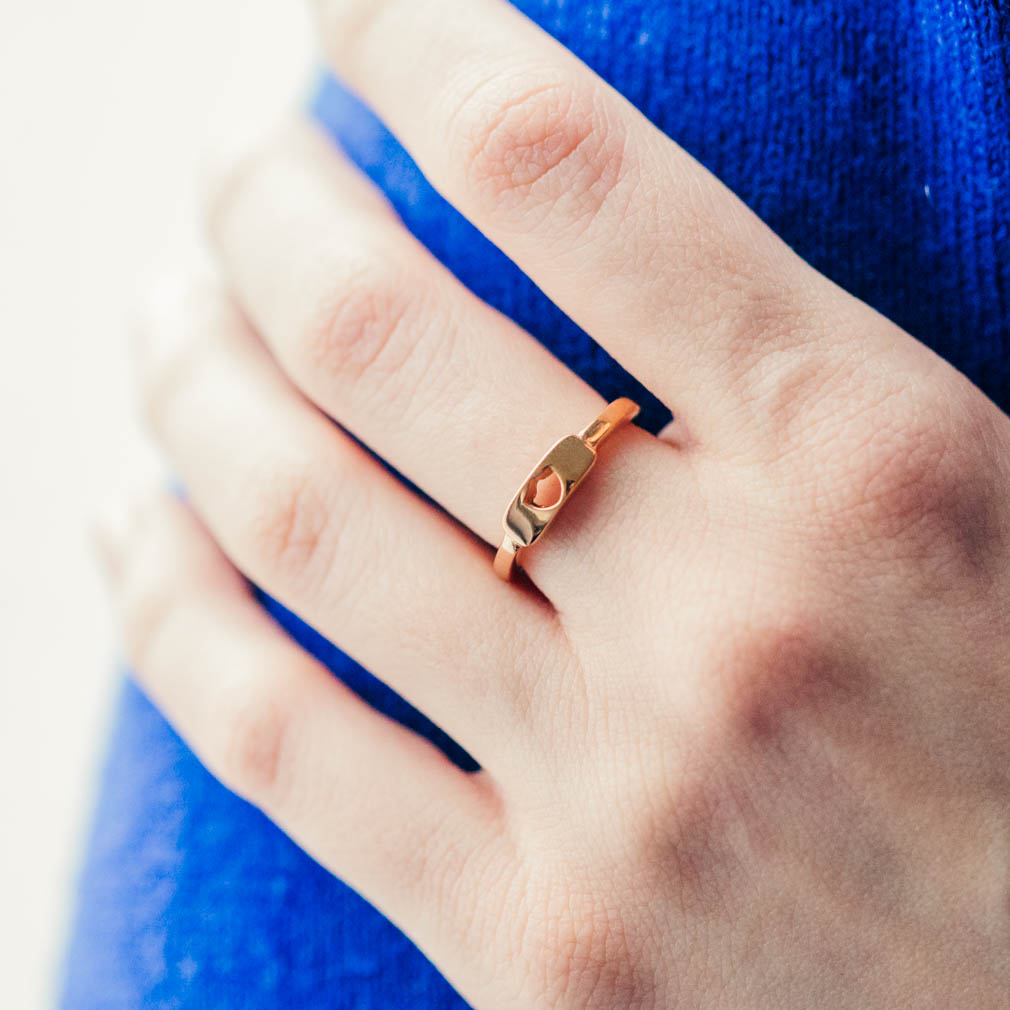 Shield Cutout Ring - Rose Gold - LDP-RNGBR55155