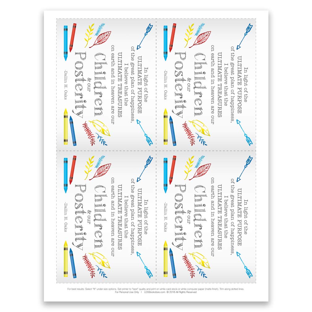 Children &amp; Our Posterity Oaks Quote - Digital Download - LDPD-PBLJULYVT