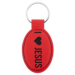 I Love Jesus & Jesus Loves Me Double-Sided Leatherette Keychain