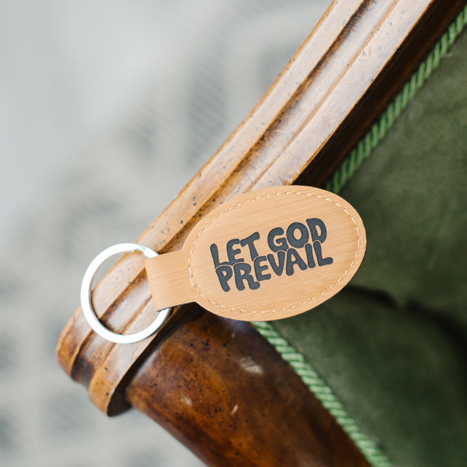 Let God Prevail Leatherette Keychain - LDP-LKC-LGP