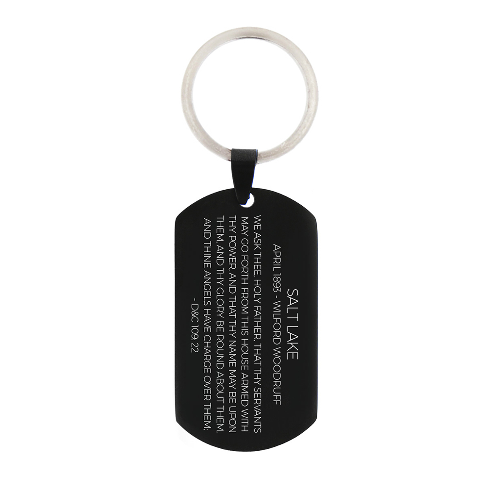 LDS Temple Keychain/Necklace - LDP-DTG129-BLK