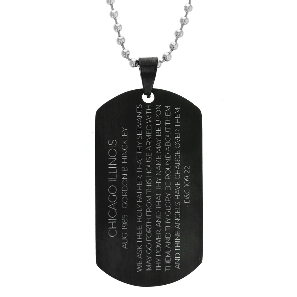 LDS Temple Keychain/Necklace - LDP-DTG129-BLK