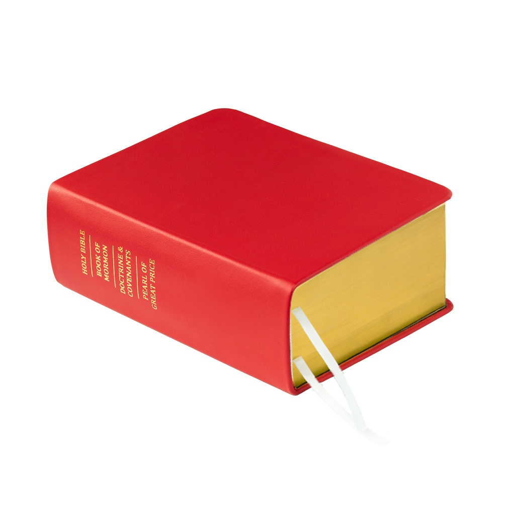 Pre-Made Hand-Bound Genuine Leather Quad - Cherry Red with White Ribbons - LDP-HB-RQ-CHR-PM-WHT