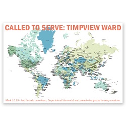 Personalized LDS World Mission Map Poster