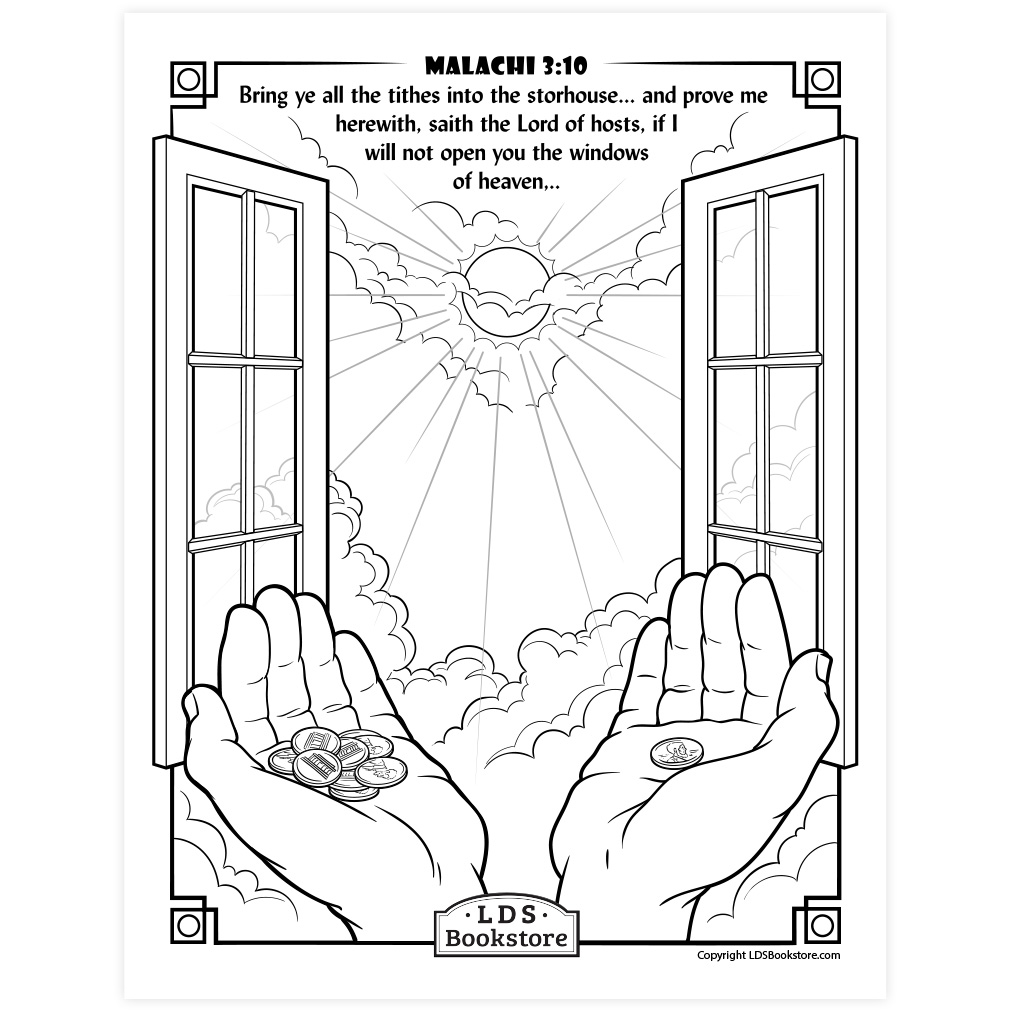The Windows of Heaven Coloring Page - Digital Download - LDPD-PBL-COLOR-MALACHI3