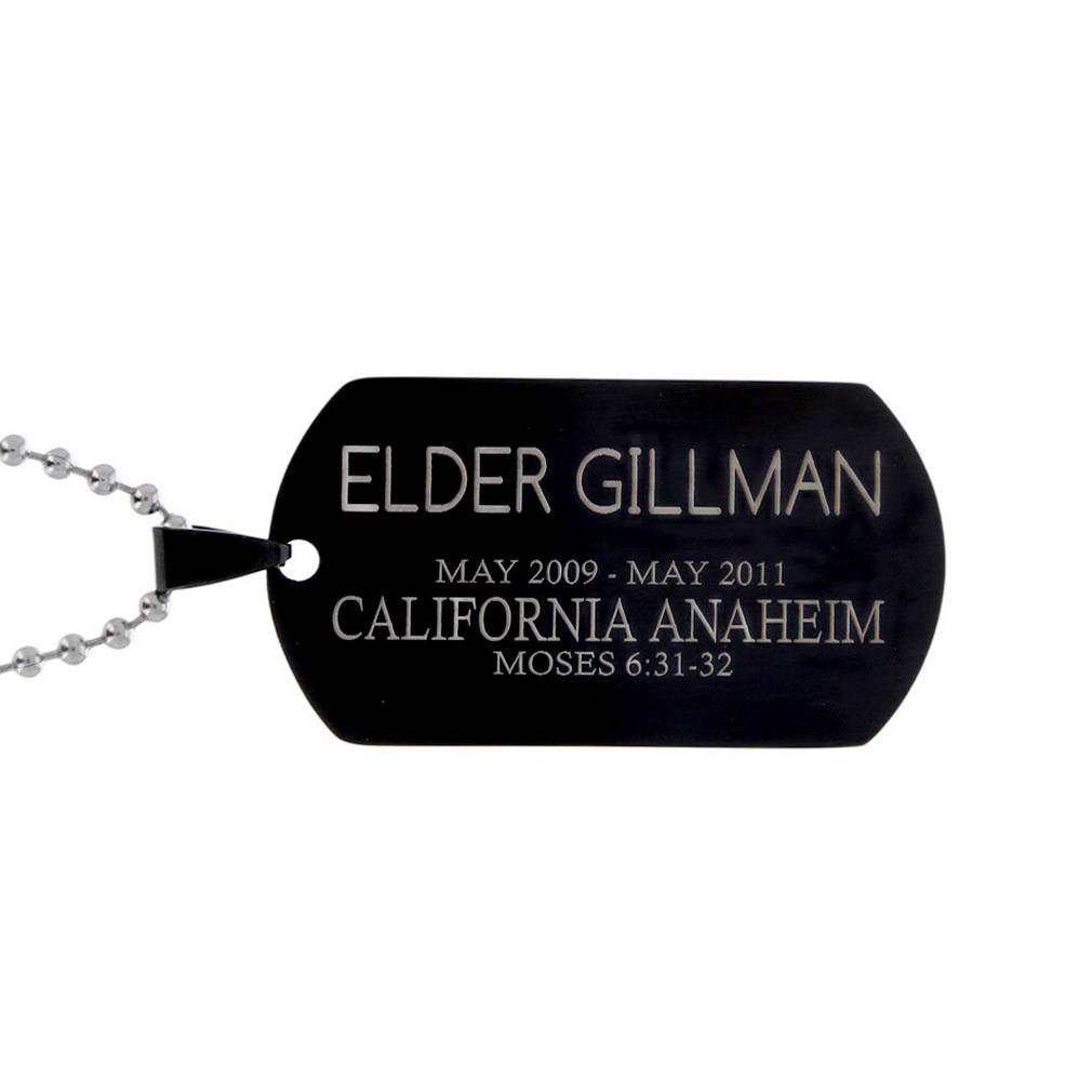 Missionary Name Tag Necklace - LDP-DTG15234-BLK
