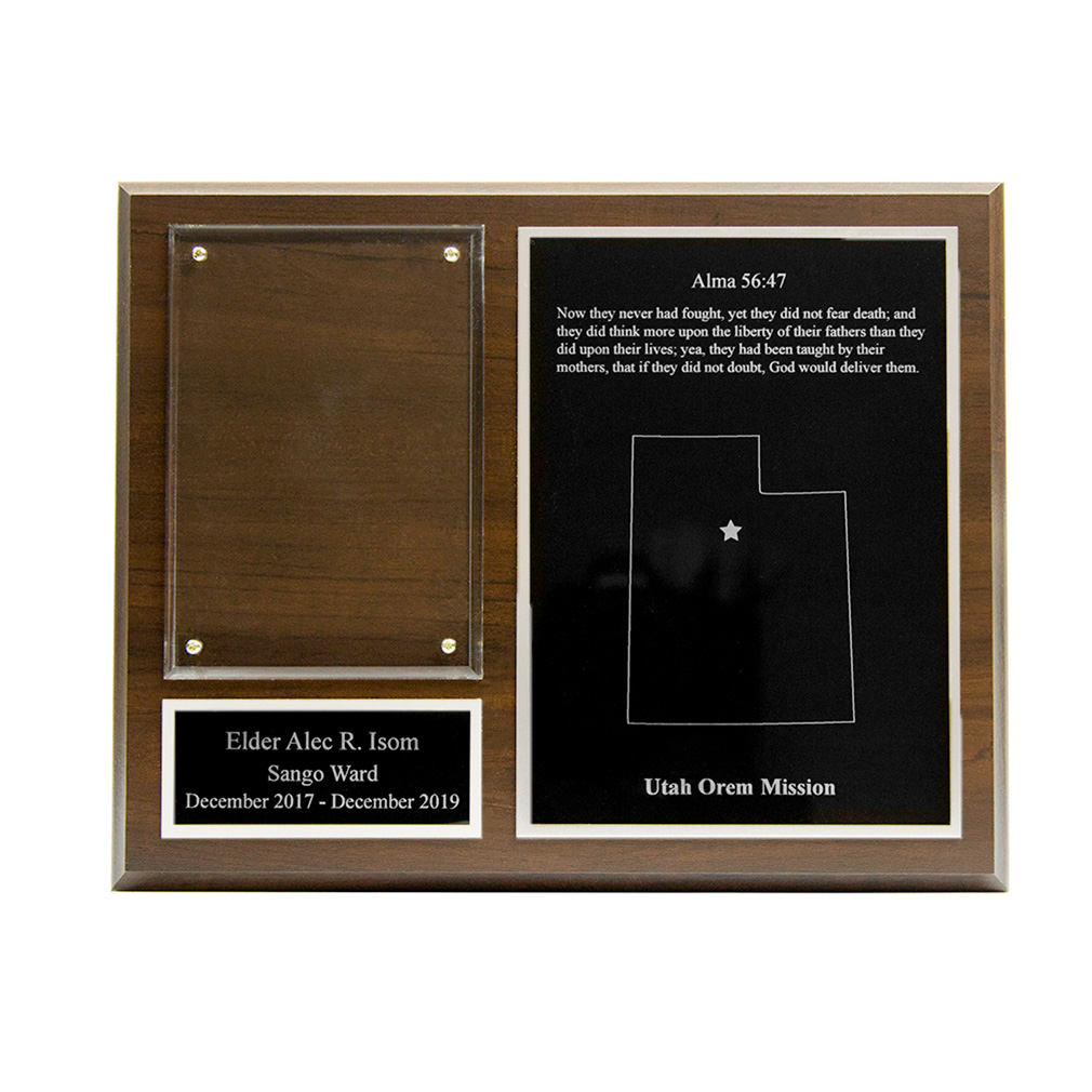 Missionary Plaque 7x9 - Two Plates, Gold/Silver - LDP-MP7x9