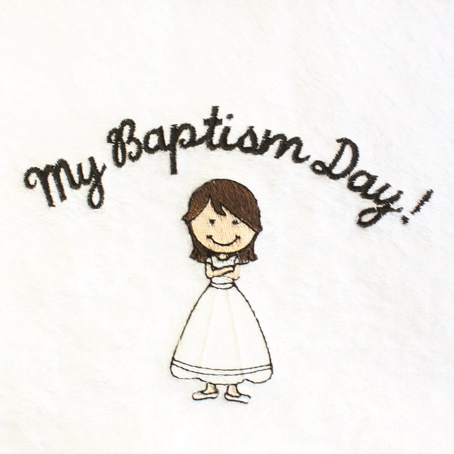 My Baptism Day Towel - Brown Hair Girl - RM-BCL021