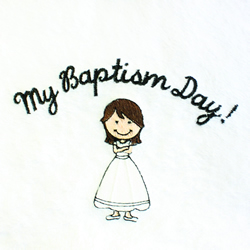 My Baptism Day Towel - Brown Hair Girl