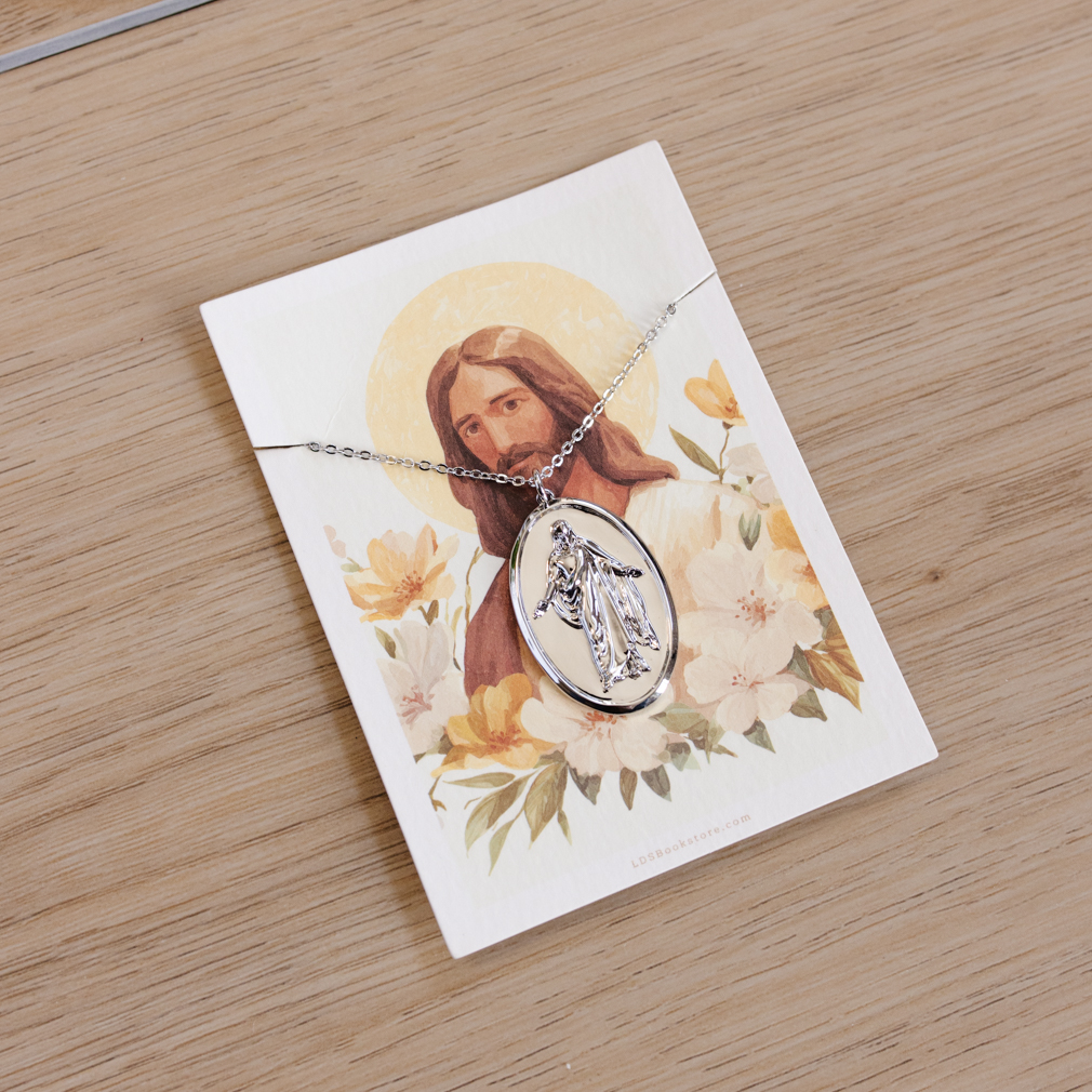 Engraved Silver Christus Pendant Necklace - 4 Options - LDP-CHRIST-PEN-SLV-E