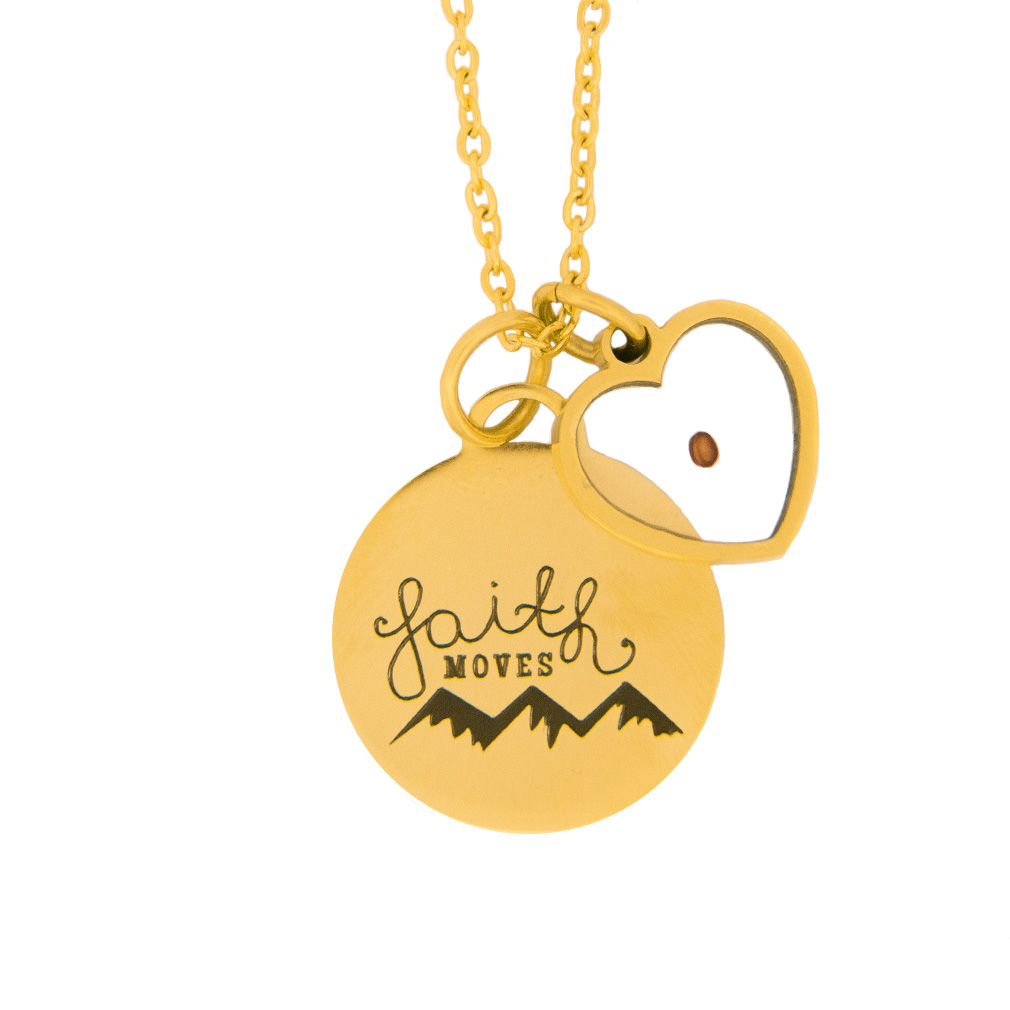 Mustard Seed Heart Necklace With Charm