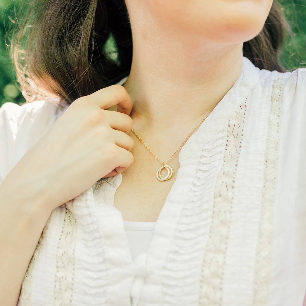 Ministering Double Ring Necklace - DBS-MJ224G