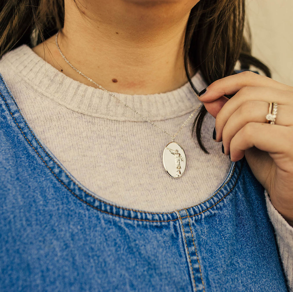 Angel Moroni Pendant Necklace - Silver/Gold - LDP-MORONI-PEN
