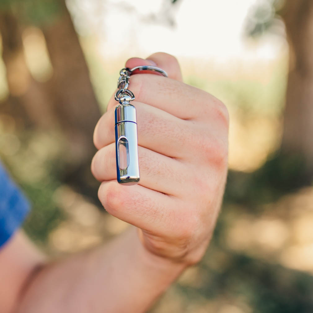 Silver See-Thru Oil Vial - EMA-73208