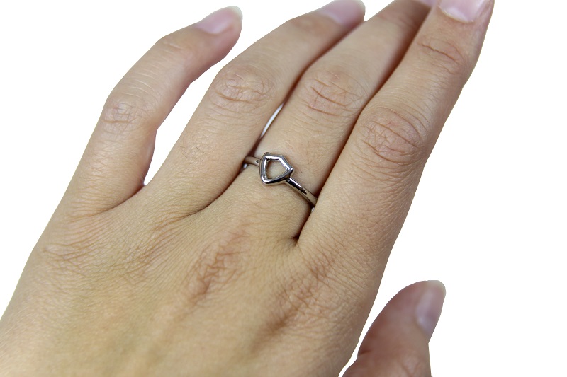 Open Shield CTR Ring - Silver - LDP-RNGOS05