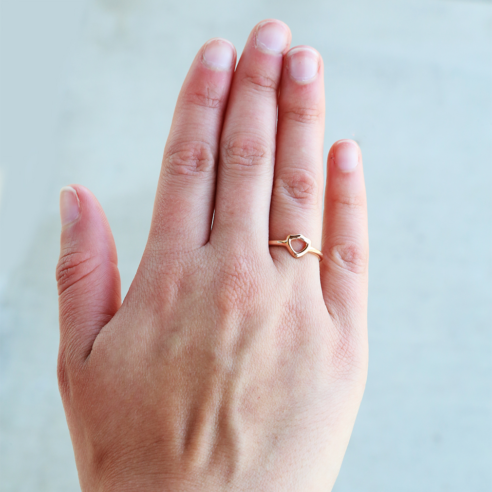 Open Shield CTR Ring - Rose Gold - LDP-RNGOS55