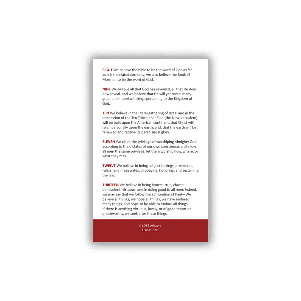 Articles of Faith Pocket Card - LDP-PKC325