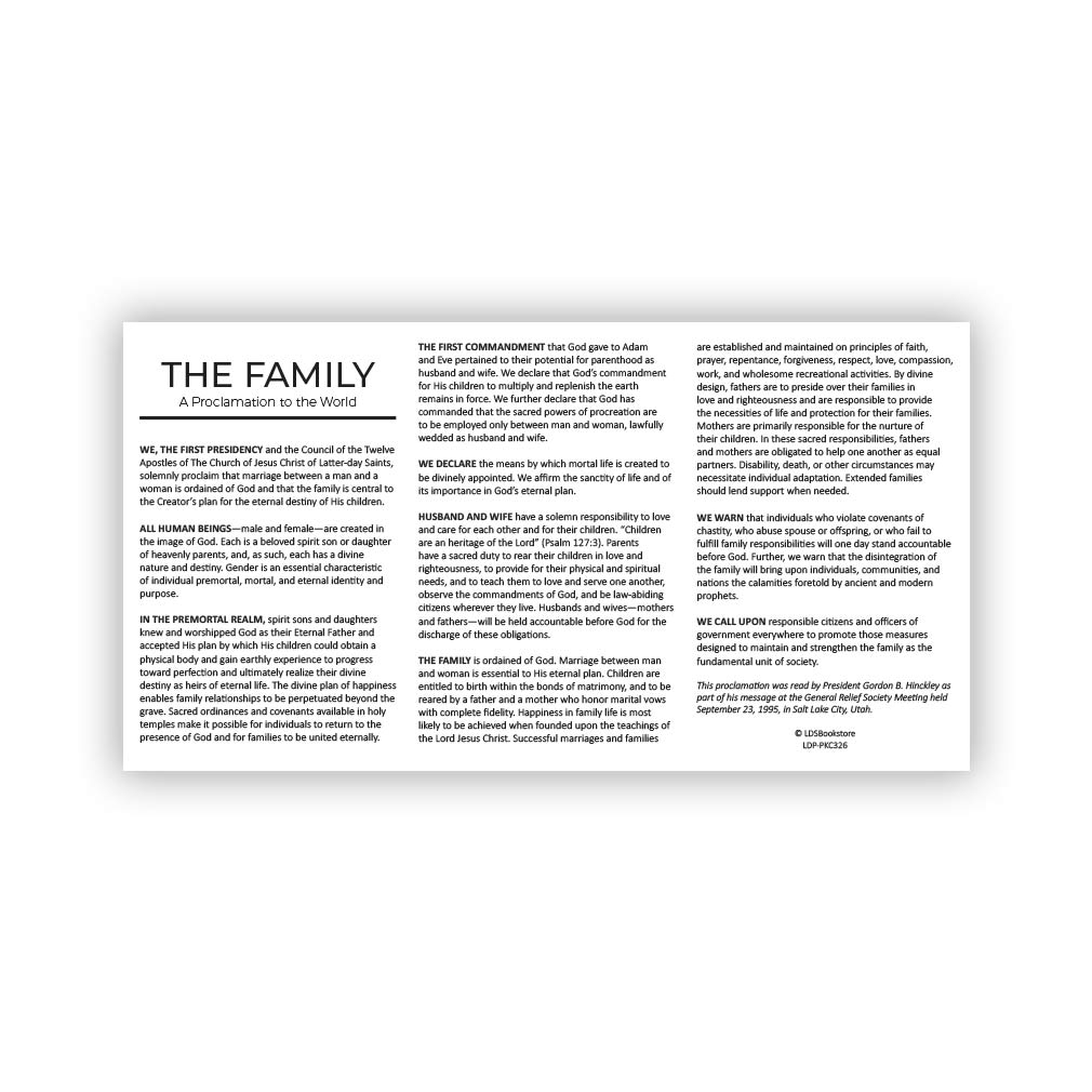 Family Proclamation & Living Christ Pocket Card - LDP-PKC326