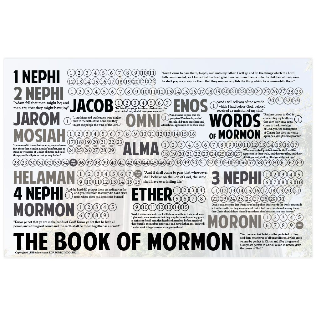 Book of Mormon Reading Chart Poster - Modern - LDP-BOMRC-MOD