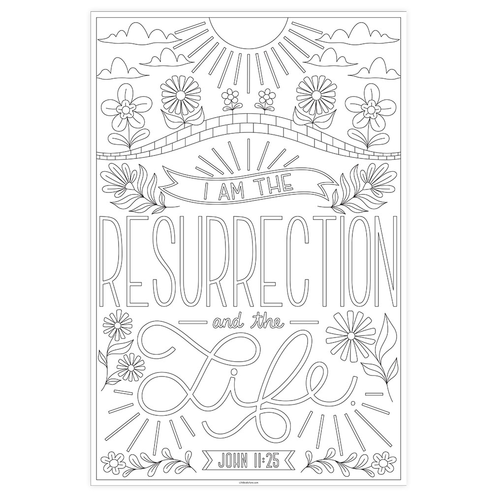 I Am the Resurrection and the Life Giant Coloring Poster - LDP-CP-RAL